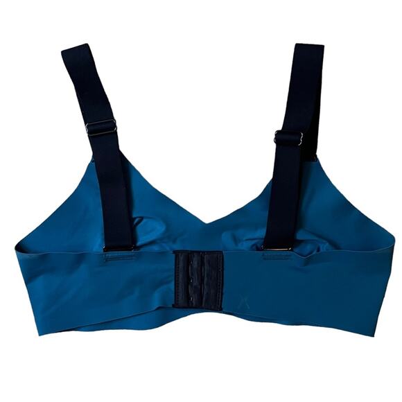 KNIX V-Neck Evolution Bra Women’s Size 1 Blue Green Unpadded Comfort Stretch - Picture 2 of 8